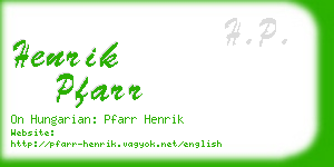 henrik pfarr business card